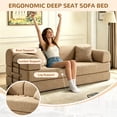 thumbnail image 4 of Timbernest 78.7" Convertible Sleeper Sofa Bed, Boucle Boneless Sofa with 2 Pillows, Floor Sofa Lounge Couch for Living Room, Ochre, 4 of 10
