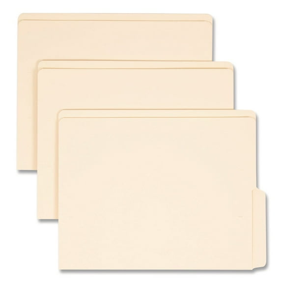 Smead 24128 0.75 in. Expansion 9 in. High Front Heavyweight End Tab Folders - Manila/Letter Size (100/Box)