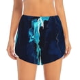 thumbnail image 2 of Picia Blue Marble And Gold Pattern Women's 2 in 1 Athletic Running Shorts High Waisted Workout Casual Gym Sweat Shorts with Comfy Liner Zipper Pockets-Large, 2 of 9