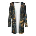 thumbnail image 4 of WFJCJPAF 2024 New Halloween Clearance! Halloween Sweaters for Women Xs,Women's Fashion Casual Printed Long Sleeved Shirt There Are Pockets Cardigan - Black S, 4 of 5