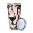 thumbnail image 2 of KLL Pink Cheetah Art Print 40oz Stainless Steel Insulated Car Cup with Spillproof Lid - Keep Your Drink Hot or Cold on the Go-Straw Two-piece Set, 2 of 8