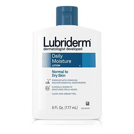 2 Pack Lubriderm Daily Moisture Lotion Normal - Dry Skin Non-Greasy Feel 6 Oz