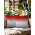 thumbnail image 2 of Outdoor Throw Pillow Set of 2, Red Gray Ombre Waterproof Pillow with Insert Included, Modern Gradient Abstract Art Decorative Accent Cushion Sofa Pillows for Patio Porch, 16 x 16 In, 2 of 8