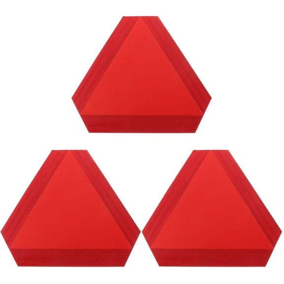 HOMEMAXS 3 PCS Slow Moving Vehicle Triangle Reflective Warning Sign Board Hazard