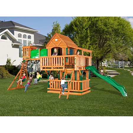 Backyard Discovery Woodridge All Cedar Swing Set Walmart Com