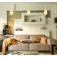 thumbnail image 4 of Kiven J-Type Track Lighting Pendants Adjustable Height,Dimmable Farmhouse J Track Pendant Lights with Brown Glass Lampshade,Decorative Track Lighting for Kitchen Island Hallway, 3-Light, 4 of 7