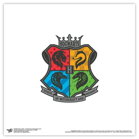 Gallery Pops Harry Potter - Symbol Revival Hogwarts Crest Wall Art, Unframed Version, 12" x 12"