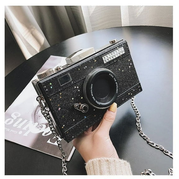 Clearance 50% ZKCCNUK Storage Glitter Camera Shaped Bag,Crossbody Bag Evening Camera Shaped Purse Sparkly Glitter Handbag For Women Closet Organizers and Storage