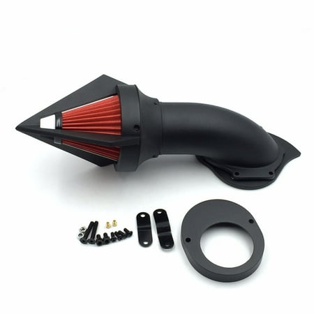 Yamaha Mbk HTT-MOTOR Motorcycle Matte Black Triangle Air Cleaner Kits intake filter Yamaha Vstar V-Star 650 all year 1986-2012 ()