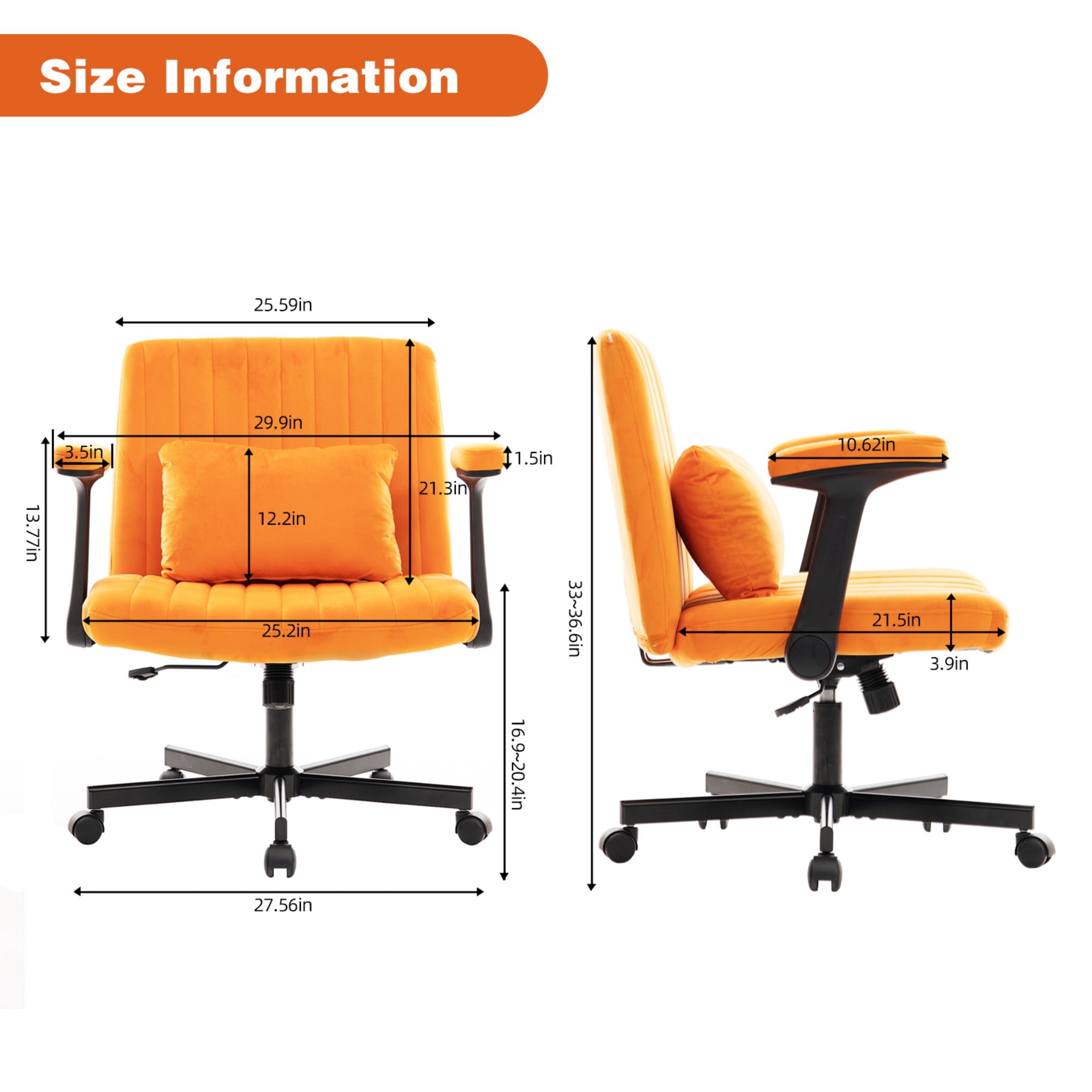 Leumius Velvet Office Chair Criss Cross Legged Chair with Wheels,Reading Chair Vanity Task Desk Chair for Home Office,Blue