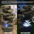 thumbnail image 6 of 4-Tier Stone Tabletop Water Fountain with LED Lights - Soothing Water Sound - Small Decorative Waterfall Feature for Hom, 6 of 6