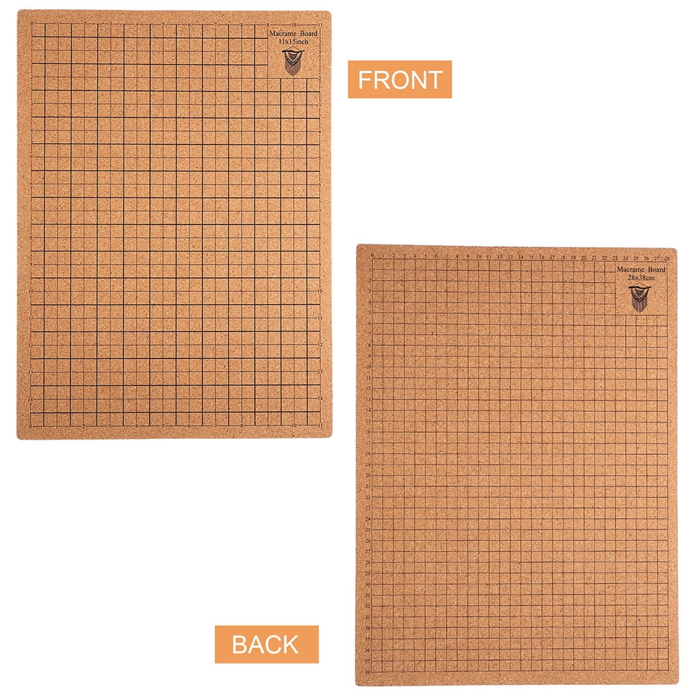 KHBUAB Macrame Cork Grid Board for Knitting and Weaving with Pins Sturdy Portable Assorted Colors