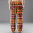 thumbnail image 2 of Men's Flannel Pocket Casual Pants with Printed Design - Comfortable Home Sleeping Pants for Men with Soft Fabric and Easy Fit,Yellow,XL, 2 of 6