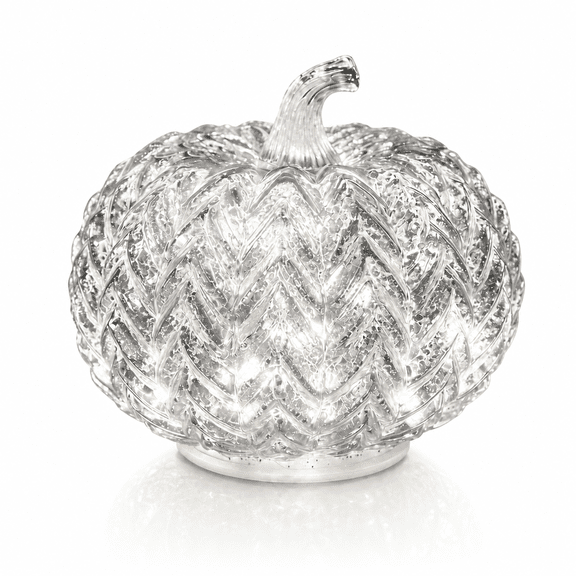 Pumpkin Lights with Timer, Mercury Glass, Halloween, Fall, Thanksgiving Decor