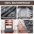 thumbnail image 3 of Whihome Waterproof Stretch Seat Covers Dark Gray Dining Room Chair Slipcovers Kitchen Chair Seat Covers Washable, 3 of 7