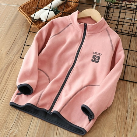

Child Sweater Toddler Kids Boys Girls Long Sleeve Winter Letter Prints Zippered Jacket Thicken Warm Outwear Coat