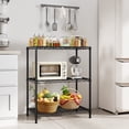 thumbnail image 2 of 3-Tier Small Wire Shelving Unit,Adjustable Metal Storage Rack for Kitchen,Pantry & Laundry Room,Stable Black Organizer Shelf,24"W x 14"D x 30"H, 2 of 8