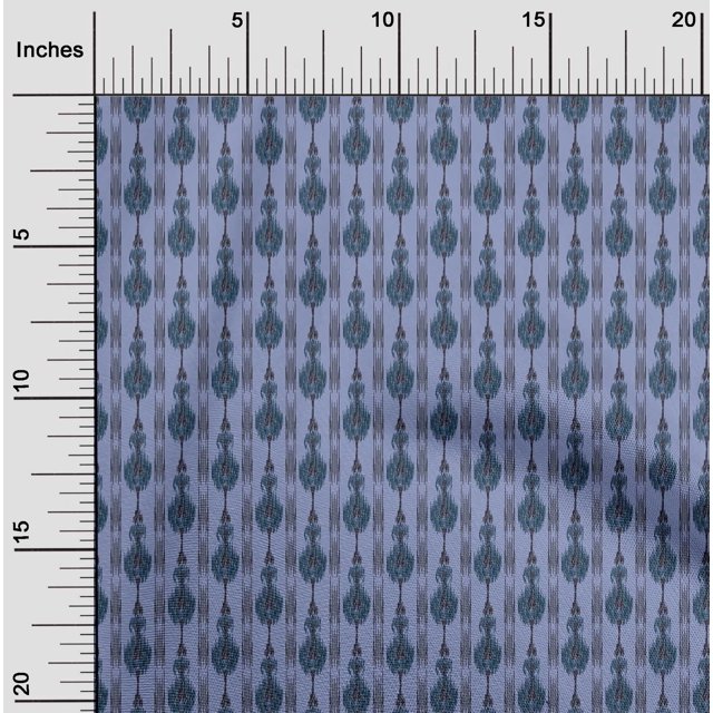 oneOone Tissu en Coton Cambric Rayé Ikat Imprimé 1 Yard 56 Pouces de Large