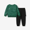 thumbnail image 4 of PatPat Toddler Boy Girl Outfit Christmas Childlike Sweatshirt and Jogger Set,Green,Size 2-6 Years, 4 of 7