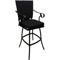 Outdoor/Indoor Bar Stool 30" Jamey - Black Fabric - Black Frame
