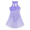 thumbnail image 5 of Jizyo Kids Girls Cutout Chiffon Sleeveless Ballet Leotard Dress Modern Dance Gymnastics Dancewear Lavender 12, 5 of 7