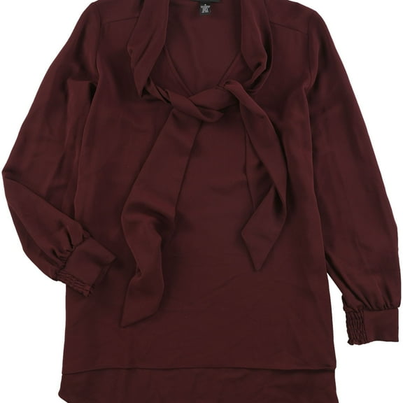 Alfani Womens Solid Pullover Blouse, Red, 8