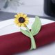 thumbnail image 4 of GOOHOCHY 4 servilleteros con forma de flor para mesa de comedor, de aleación, con hebillas de girasol, para decoración de mesa., 4 of 8