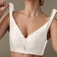 thumbnail image 4 of Arnsht Small Bust Thick Padded Wireless Bra Soft Comfort Breathable Underwear Gathering Daily Bra Lace Non-Steel Ring Bra White XL, 4 of 9