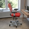 thumbnail image 3 of Flash Furniture Nicholas Mesh Mid Back Executive Chair with Arms, 300 lb, Red/White, 3 of 9