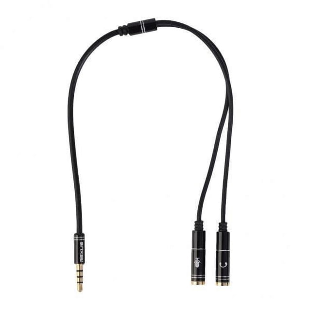 Bunblic 5-6pack 3.5mm Audio Adapter Cable Mic Splitter Adapter Cord for PC Smartphone 5 Pcs