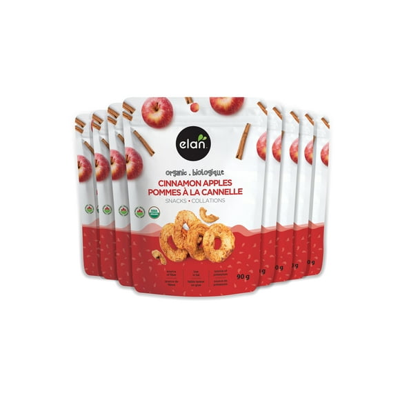 ELAN Organic Gluten-Free Cinnamon Apples, 90g x 8 Pack