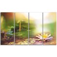 thumbnail image 2 of Lotus Flowers on Green Background - Large Flower Canvas Art Print, 2 of 3