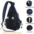 thumbnail image 3 of Mosiso Sling Backpack Chest Shoulder Bag Double Layer Hiking Daypack Men/Women,Navy Blue, 3 of 6