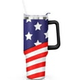 thumbnail image 2 of 40oz July 4th Handle Cup 🇺🇸,Stars & Stripes Stainless Steel Tumbler-Hand Wash Only, 2 of 7