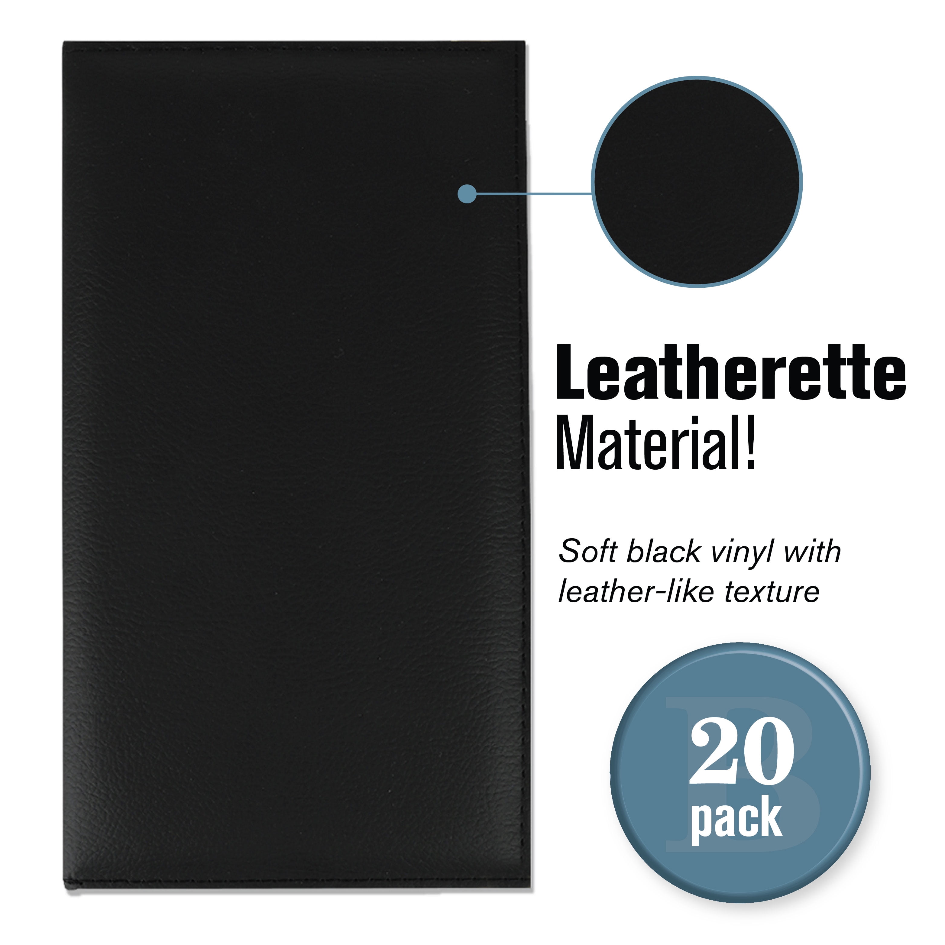 Leatherette Guest Check Presenters for Restaurants | Set of 20 | 5.5W x 10H |