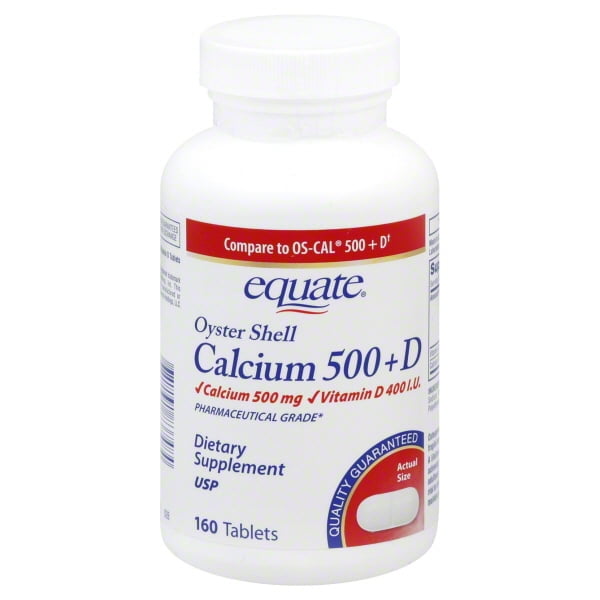 Equate oyster shell calcium 500+d dietary supplement 160 ct