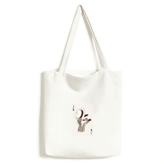 playing cards j pattern tote canvas bag shopping satchel casual handbag