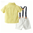 thumbnail image 4 of Sibling Matching Girl Gingham Dress Family Wedding Kids Sleeveless Bow Dress Matching Boy Suspender Shorts Outfit Sets, 4 of 8
