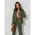 thumbnail image 5 of Women'S Two Piece Suits - Business Blazer Pants Suit Set, Professional Work Outfit for Office Green L, 5 of 8