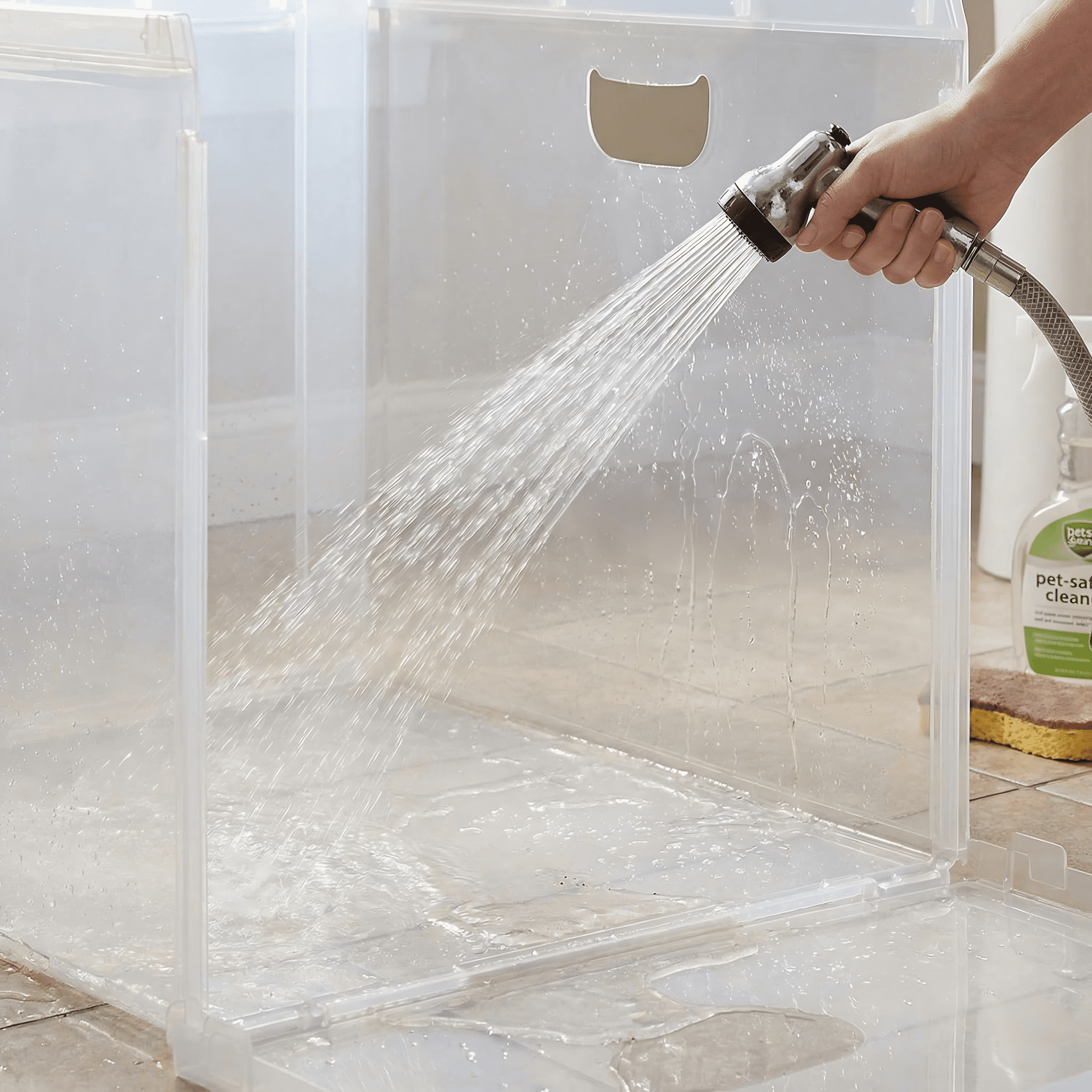 Extra Large Cat Litter Box Splash Guard – High-Sided Pee Shield & Privacy Enclosure (23.6" x 15.7" x 15.7") – Foldable & Easy to Clean