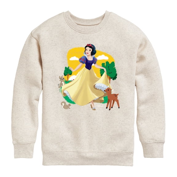 Disney - Snow White With Animals - Youth Boys Crew Fleece Sweatshirt