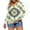 #209-Khaki, variant on Craaazy Women's Western Aztec Print V-Neck Casual Long Sleeve Loose Fit Buttoned T-Shirt (Vintage Red & Brown Diamond) Gifts