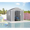 thumbnail image 6 of 8x8ft Resin Storage Shed – Durable PP Material, Waterproof, Rust & UV Resistant, Spacious Design with HD Window Lighting, 6 of 15