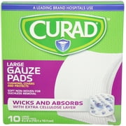 Curad Large Gauze Pads 4" x 4" 10 ea (Pack of 3)