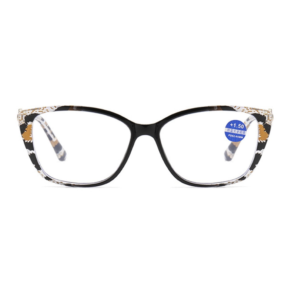 3 Pairs of Leopard Print Square Oversized Reading glasses Blue Light Blocking Metal Presbyopic Glasses Readers for Women +3.00