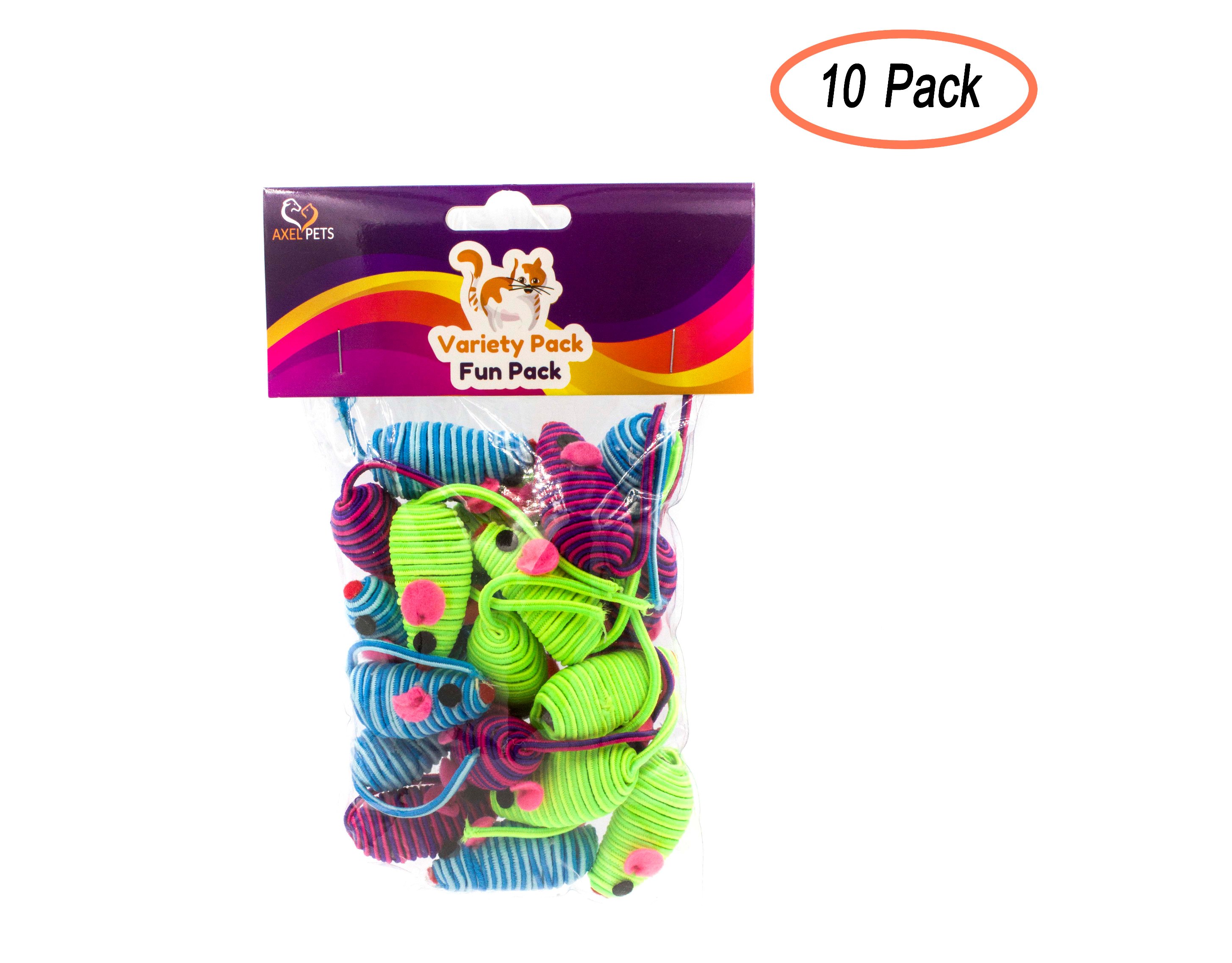 AXEL PETS 20pk Hypno Colorful Mice Cat Toys – Rattle Sound, Interactive Play