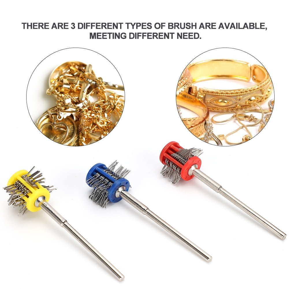 Domqga 3Pcs Pinceau de Texturation en Métal Polissant des Bijoux