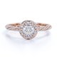 thumbnail image 1 of JeenMata Anillo de Compromiso con Moissanita de Corte Redondo de 1,2 Quilates, Espléndido Diseño con Incrustaciones en Espiral y Halo Pavé, Chapado en Oro Rosa de 18 K sobre Plata, 1 of 6