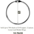 thumbnail image 3 of Loose Leaf Binder Rings, 3 inch (75mm) Capacity, 10 Pack, Silver, 3 of 7