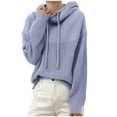 thumbnail image 5 of NTACZA Thick Sweater Dress for Women Fall Gray Plus Size Hooded Sweater Drawstring Pullover Cozy Knit Tops Womans Jumper S, 5 of 8